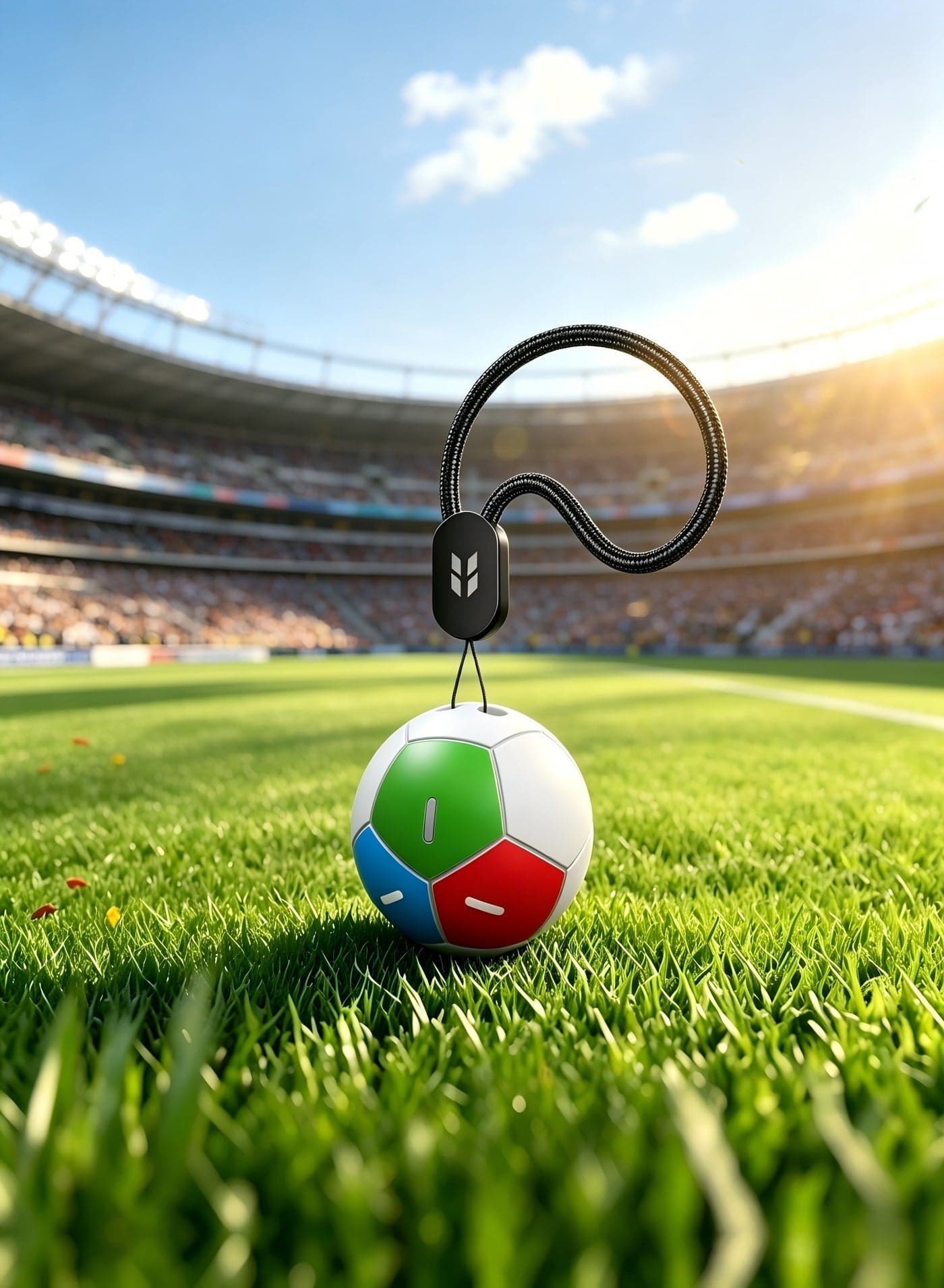 FineTrack2 Airtag Tracker Football Design (iOS Only), Apple Tag Works with Apple Find My, Long Battery Life, Glow in the Dark, Smart Tag for Keys, Wallet, Luggage, Backpacks, 110dB, IP68 - Red Blue Green 2026 FIFA