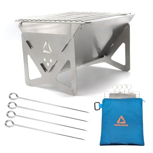 KWIKLANDER® Mini Stainless Steel Portable BBQ Grill - Charcoal Camping Grill - Foldable Barbeque Tandoor