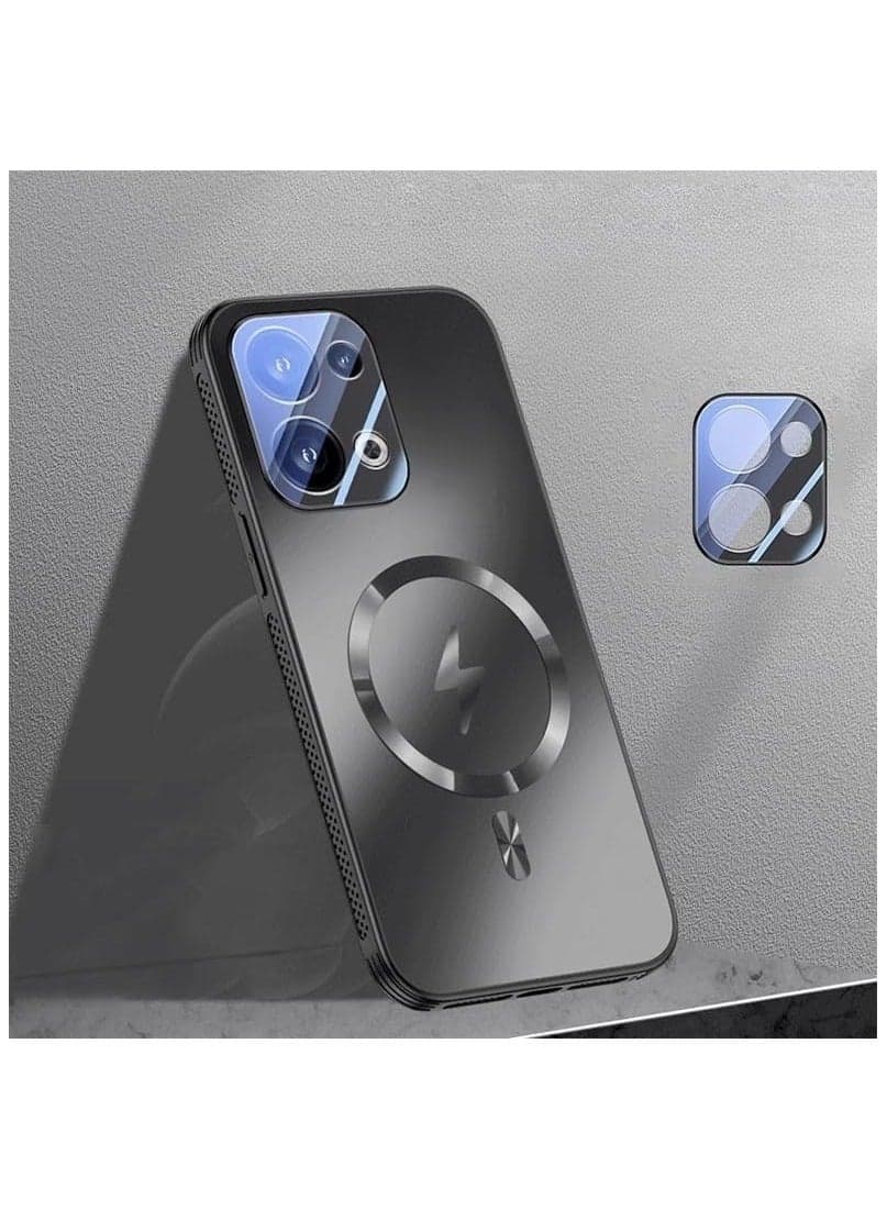 Compatible with Oppo Reno13 shell, ultra-thin magnetic frosted phone case fully wrapped with lens protection, Oppo Reno13 skin friendly non-slip protective case