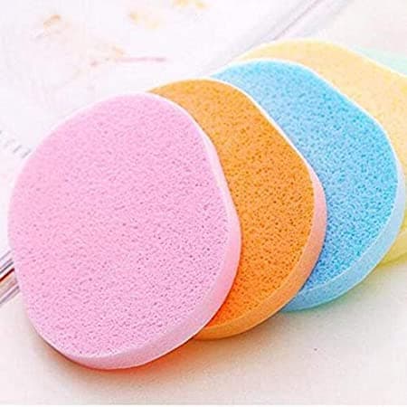 BRIKSHI Makeup Remover Large Puff Sponge PAD Premium Sponge with Moisture Locked Inside for Long time Usage pack of 4