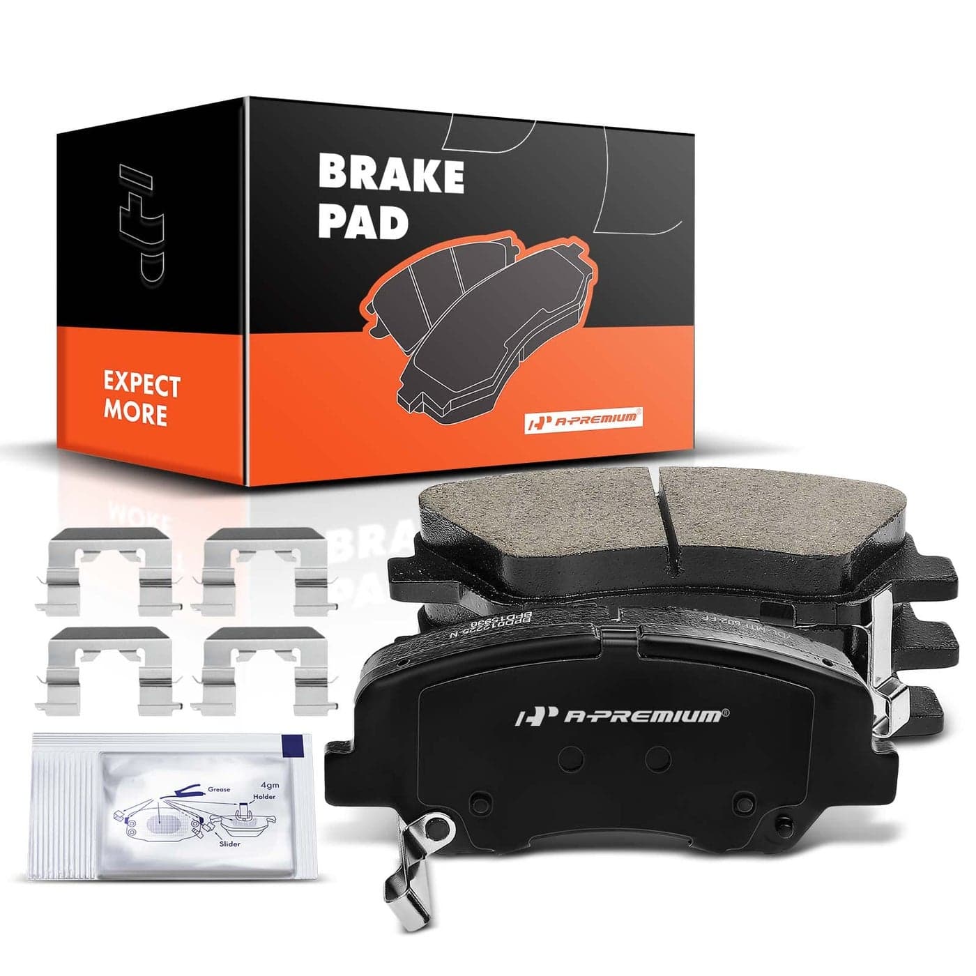 APremium Front Ceramic Disc Brake Pads Set Compatible with Select Hyundai and Kia Models Accent Rio 20122017 with Hardware 4 Pcs