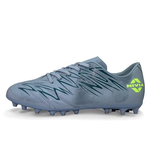 Nivia Encounter Mg 11 Football Stud for Men, Synthetic Leather Upper, Lightweight Insole,High-Shear Strength TPU Outsole (Comfort Grey) UK-05