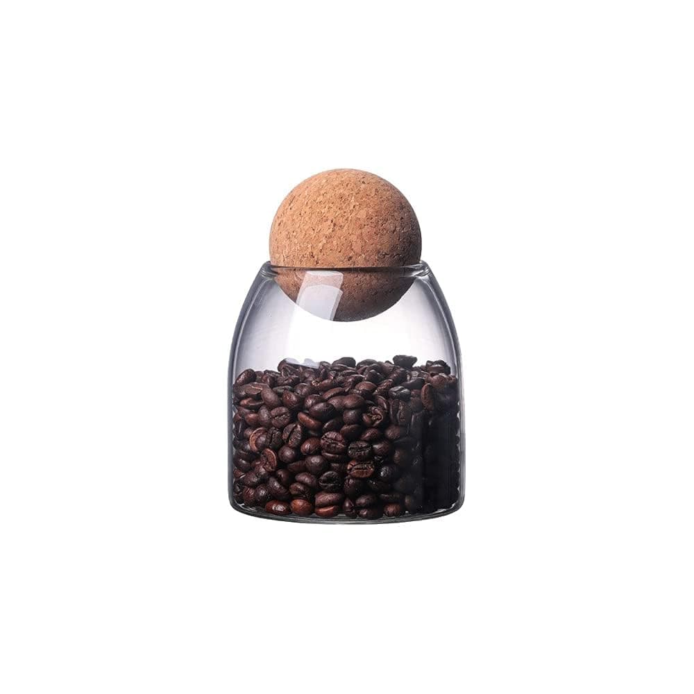 La Llareta Glass Food Storage Canister 550ml19oz Airtight Sealed Container Canister Clear Glass Storage Jar with Cork Lid for Spices Sugar Coffee Biscuits Candies