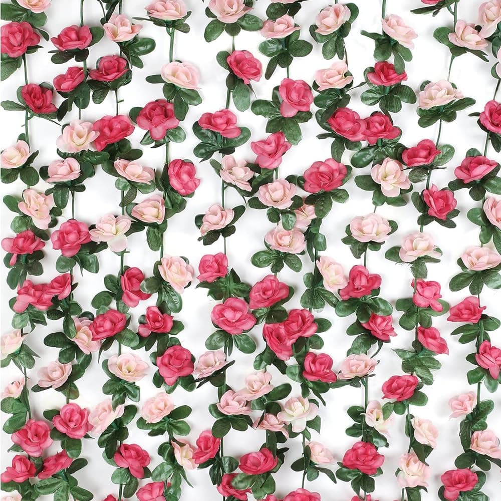 WEISPARK Artificial Flower Garland 10pcs 82FT Fake Rose Vine Flower Plants Hanging Rose Ivy for Home Hotel Office Wedding Party Garden Craft Art Dcor
