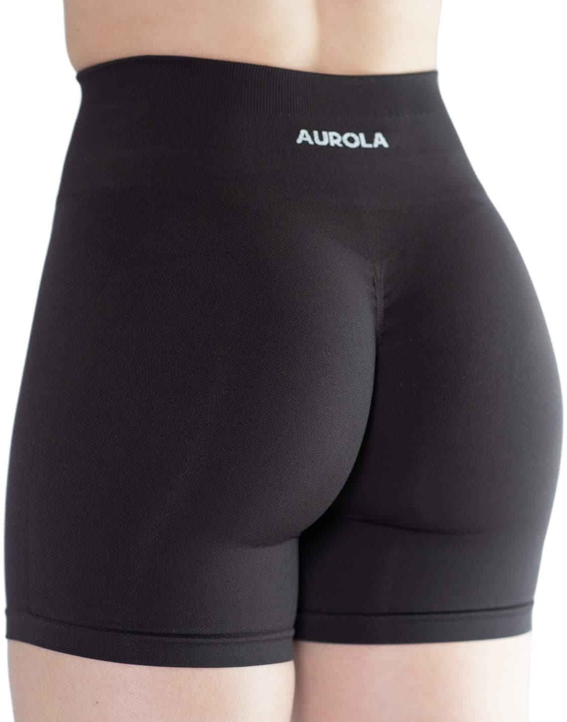 AUROLA Intensify Workout Shorts for Women Seamless Scrunch Short Gym Yoga Running Sport Active Exercise Fitness Shorts(L,Seal Brown)