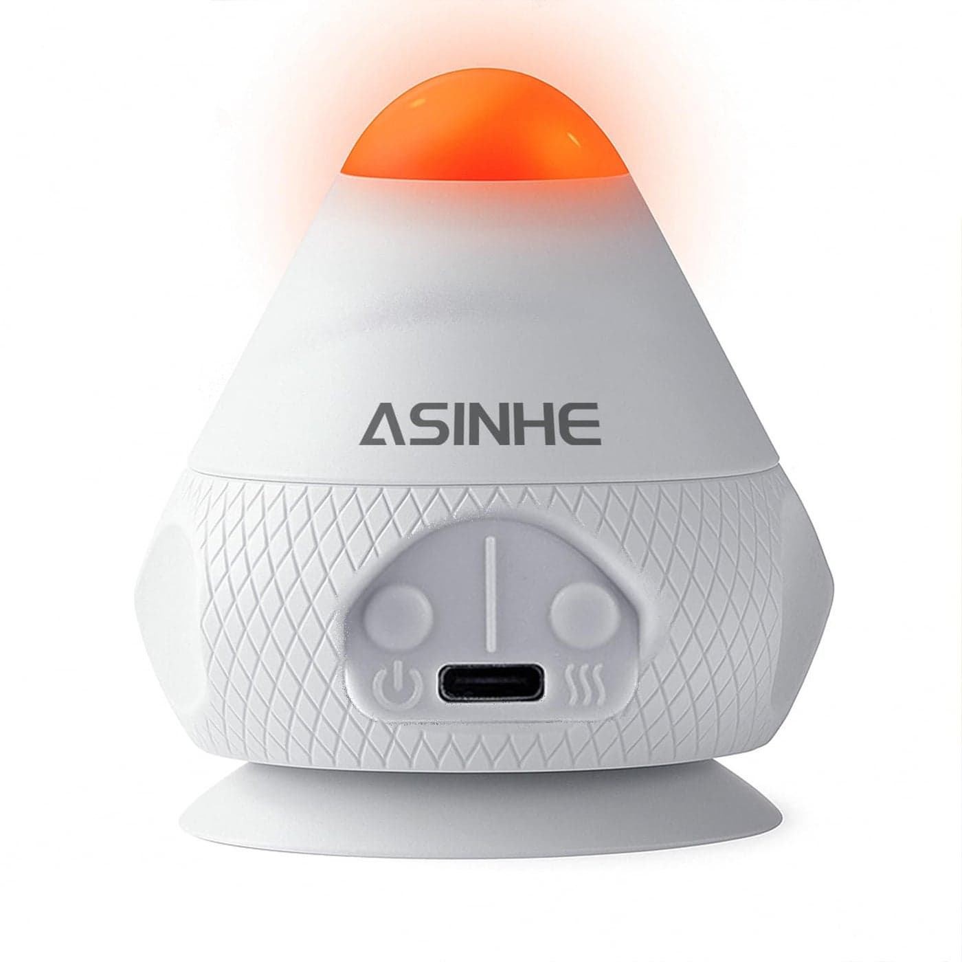 Asinhe VibeHeat Mini Heated Vibrating Massage Ball with Suction Base 2 Heat 2 Vibration Modes Deep Tissue Trigger Point Massager for Back Neck Feet Muscle Relief