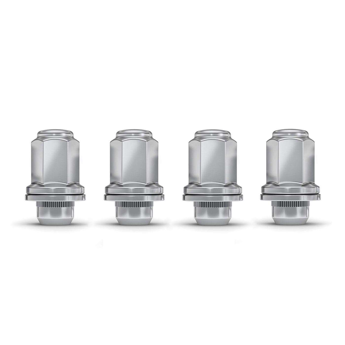 White Knight 5307L4 Chrome M12 x 150 Factory Style Long Mag 187 Height Lug Nut with Washer for Toyota and Lexus 4 Pack