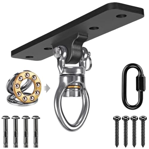 Dolibest Heavy Duty Swing Hanger Swing Set Accessorie with Carabiner for Indoor Outdoor Playground Porch Swing Hanging Kit for Wooden and Concrete Set with 4 Wood Screws and 4 Expansion Bolts 900LB