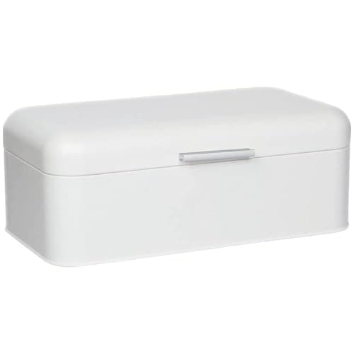 Culinary Couture Extra Large White Bread Box for Kitchen Countertop - Holds 2 Loaves - 16.5" x 9" x 6.5" - Stainless Steel Vintage Bread Boxes for Kitchen Counters