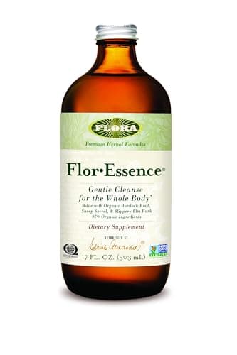 Flora Health FlorEssence Liquid Tea Blend Ancient 8Herb Formula Natural Full Body Cleanse Detox Organic Ingredients Pure Vegan Formula Burdock Root Sorrel Slippery Elm Kelp 500mL