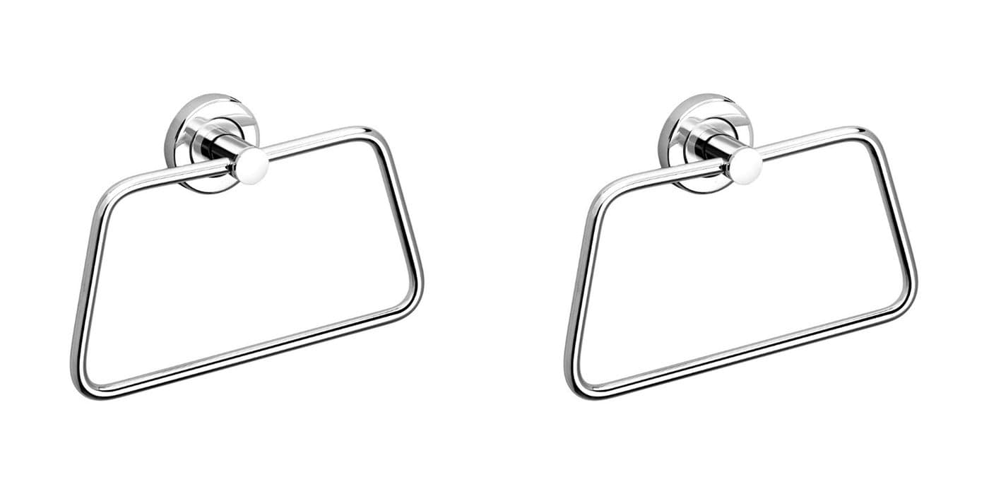 GARBNOIRE Stainless Steel Towel Ring, Napkin Ring, Towel Holder, Towel Hanger for Bathroom, Kitchen, Washbasin, Homes, Hotels- Chrome Finish (Pack of 2)