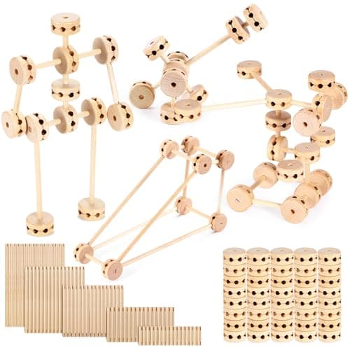 Zhanmai 2 Sets120 Pcs Wooden Building Blocks Toys Kids Educational Natural Wood Toys Learning Wooden Blocks Different Sized Toy Building Sets for Boys Girls
