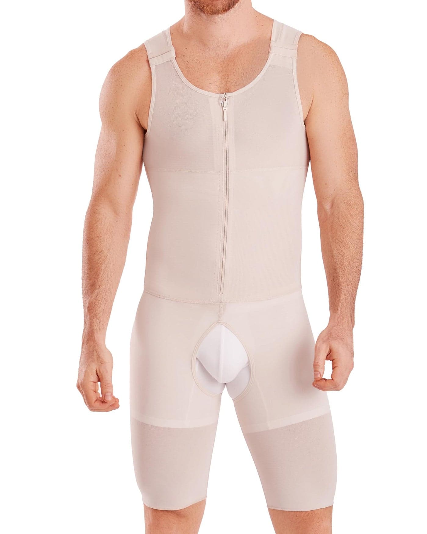 SHAPE CONCEPT Faja Colombiana Para Hombre 364 High Compression Mens Shapewear Knee Lenght with Frontal Zipper
