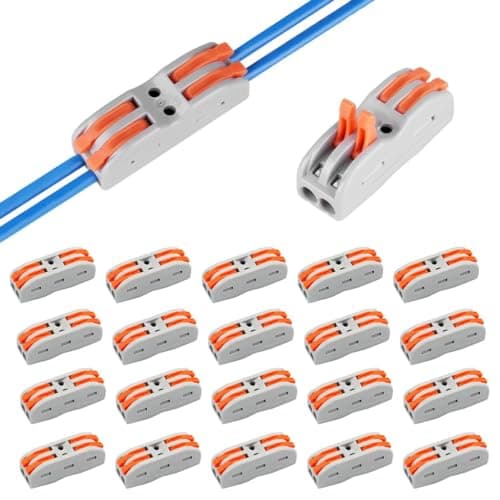 Appster 10pcs Wire Connector Kit 2 Circuit Inline Splices Cable Connector with Control Lever Wire Connector Jointer Conductor Compact Splicing Wire Joiner Cable Conductor Clamp for 28-12 AWG