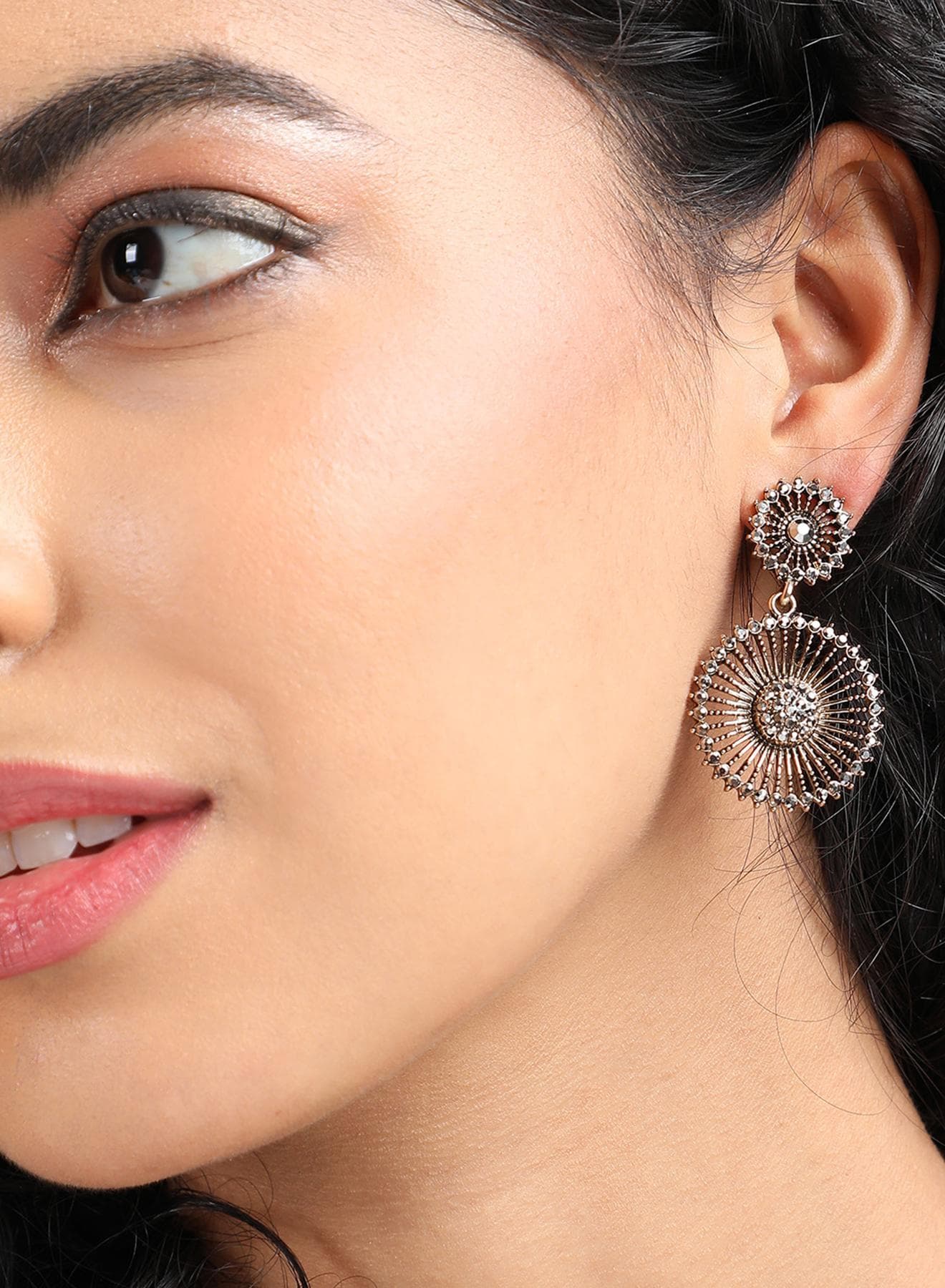Crystal Lined Triangle Artificial Drop Earring Jewellery