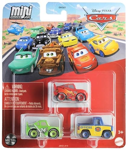 Disney Cars Mini Racers 3-Pack: Lightning McQueen, Vitoline #24 Brick Yardley, Dexter Hoover