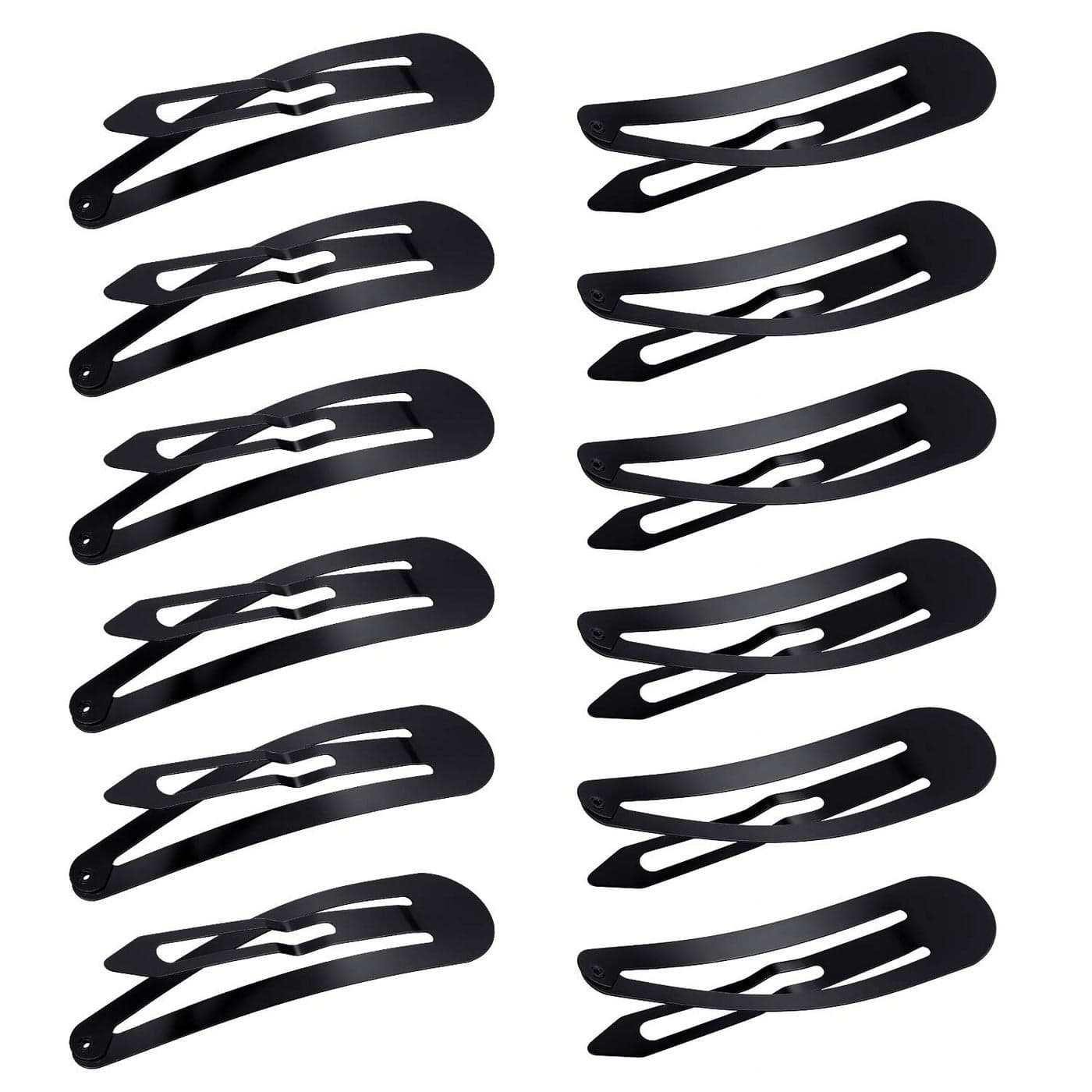 WILLBOND 50 Pcs Snap Clips for Hair 35 Inch Large Metal No Slip Hair Barrettes Long Side Clips for Women Accessories BlackBlack