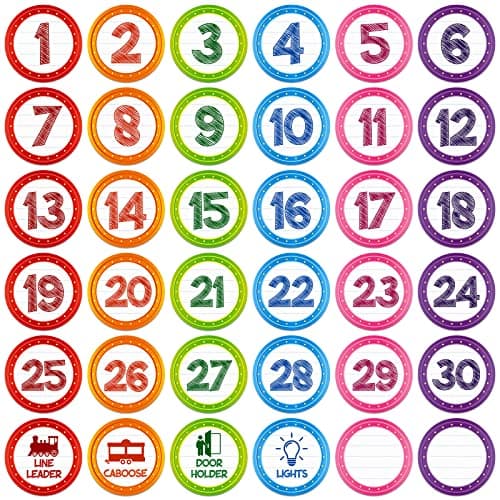 FaCraft Boho Line Up Spots for Classroom Floor 36Pcs Number Stickers Floor Classroom Spots Decals Waterproof Numbers Stickers Markers for Preschool Kindergarten Elementary Teacher Back to School