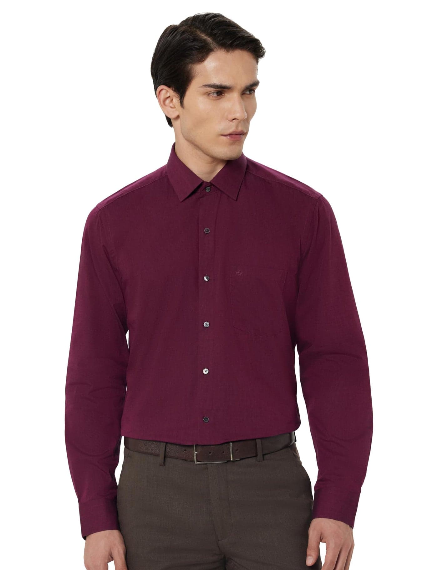 Arrow Pure Cotton Manhattan Slim Fit Shirt Red