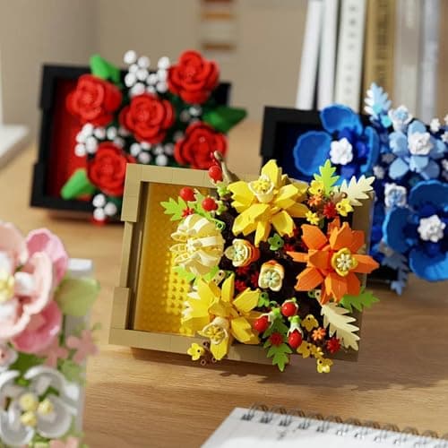 Oligitdi Building Blocks and Toys for Legos, DIY Simulation Plant Series Building Set Creative Model Kit The Botanical Toy Bricks Set Flower Building Blocks Tree Model Decorative Flower Frame Set