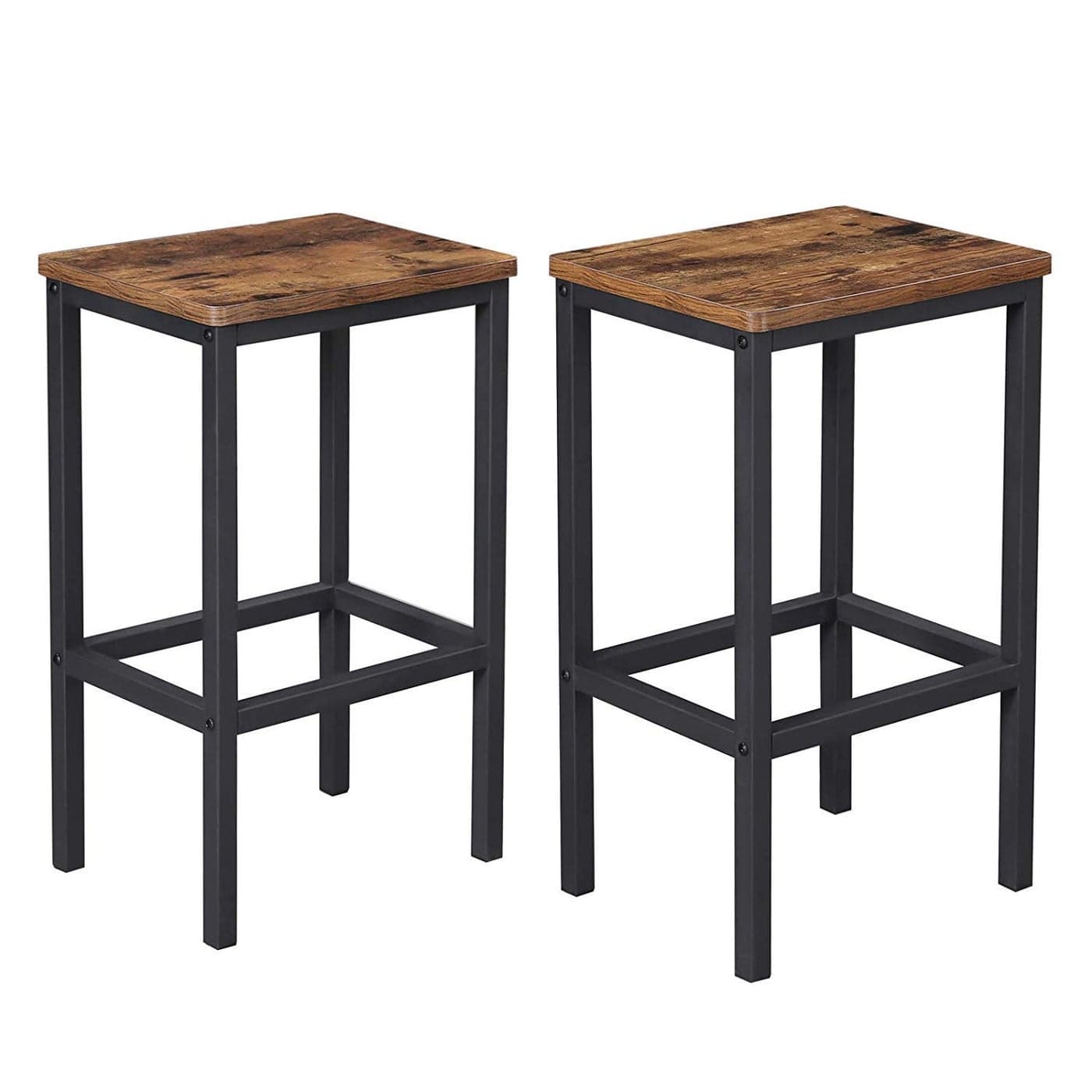 Indian Decor 45948 Retro Bar Stools Set of 2 Bar Chairs Kitchen Breakfast Bar Stools with Footrest Industrial in Living Room Party Room Rustic Brown