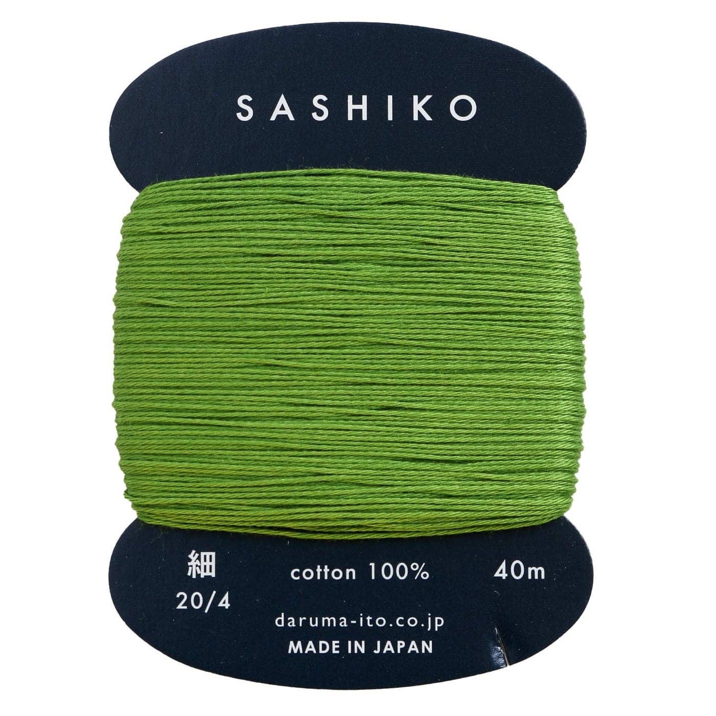 Yokota Daruma Sashiko Thread Single and Variegated Color Spring Green Thin 40M Card