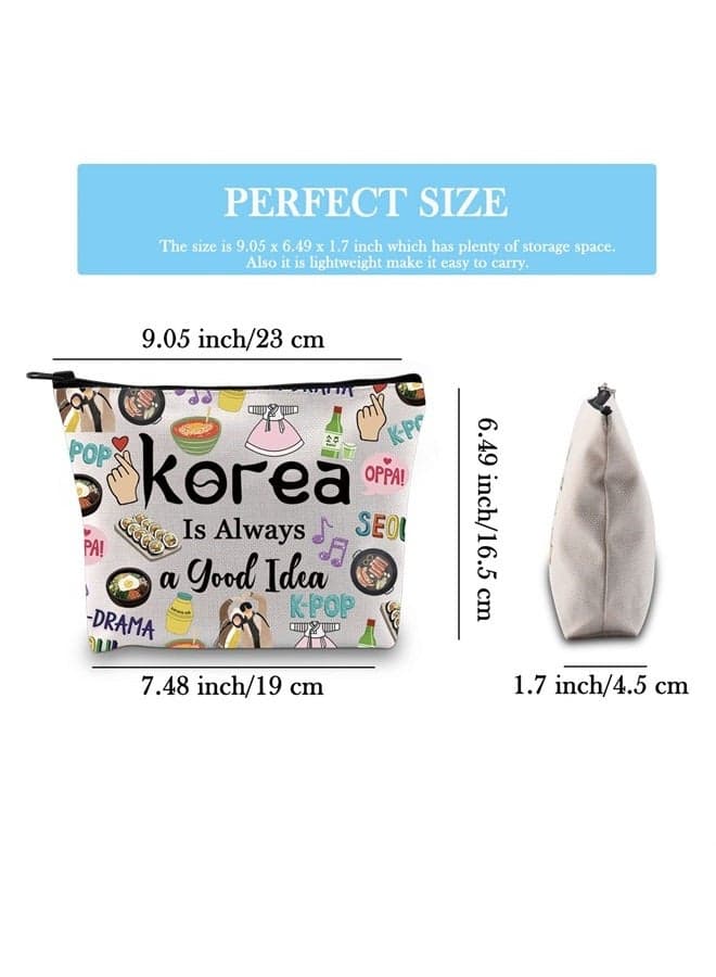 South Korea Travel Vacation Trip Souvenir Gift Korea Bachelorette Trip Gift South Korea Travel Accessory Bag for Korea Girls (Good Idea Korea)