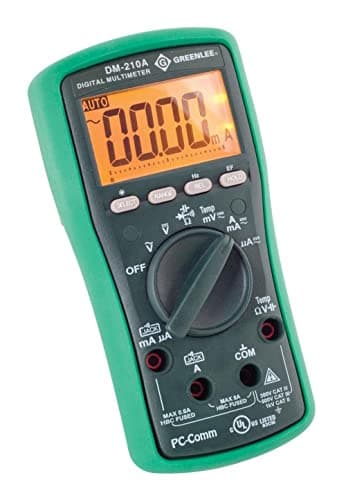 Greenlee DM210A Digital Multimeter With Auto and Manual Ranging Operation and NonContact Voltage Detection Green