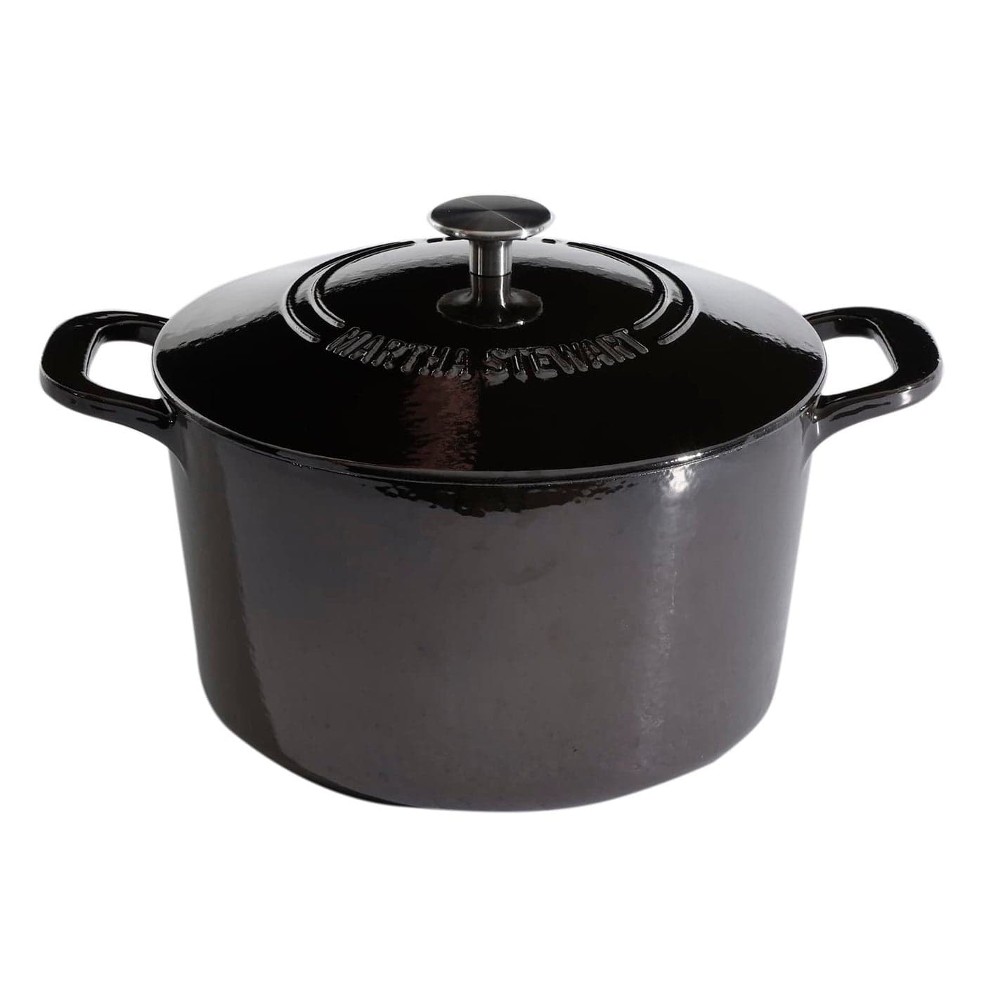 MARTHA STEWART Gatwick 7 QT Enamel Cast Iron Dutch Oven Grey