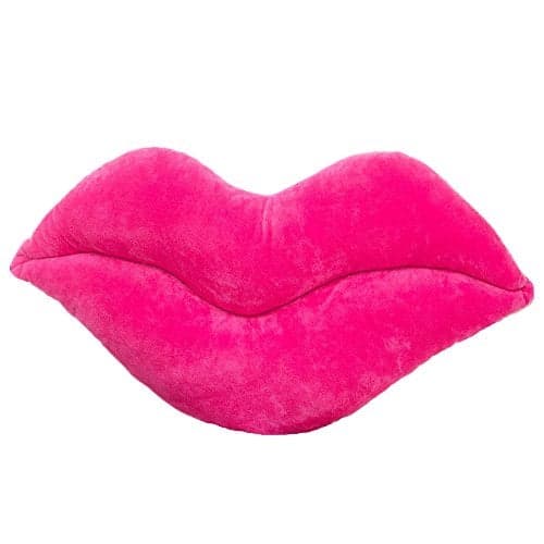 LEVINIS Hot Pink Lip Shape Throw Pillows Girls Soft Velvet Decorative Reversible Pillow Cushion for Bed Couch Office 23.6 x 13.6 Inch