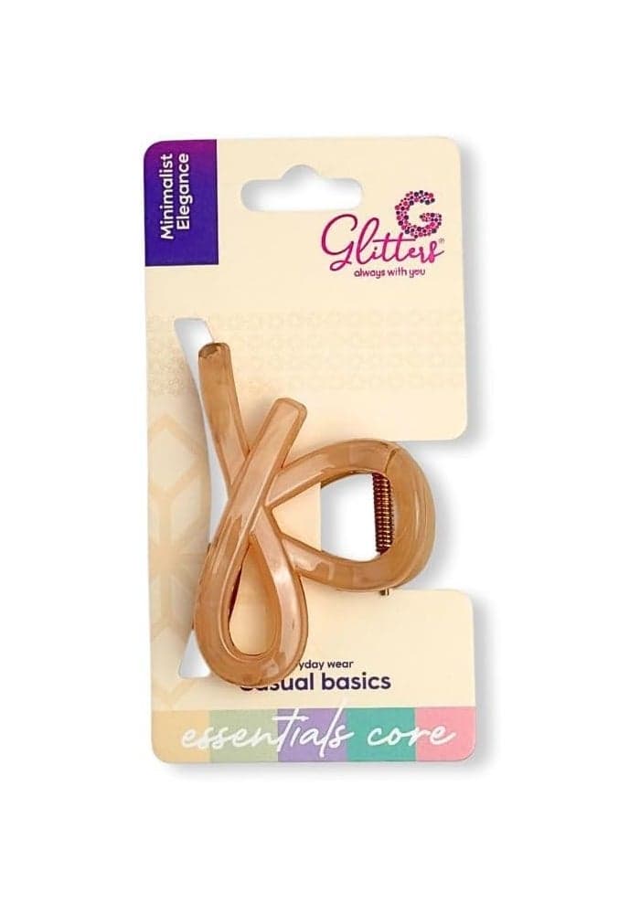 Glitters Casual Basics Hair Claw Clips, Brown, Set of 2, Everyday Wear