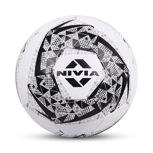 Nivia Black & White Football/Rubberized Stitched Football/32 Panel/Suitable for Hard Ground Without Grass/Training Football/for Men/Women/Size - 5 (Black/White)