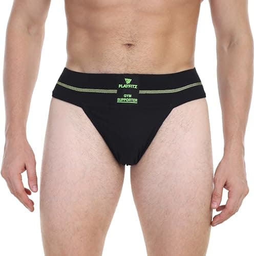 PLAYFITZ Defender PRO Men's Gym Underwear – Athletic Supporter for Cricket, Running Quick Dry, Moisture Wicking, Cotton, Stretchable Workout Innerwear (Size XL)