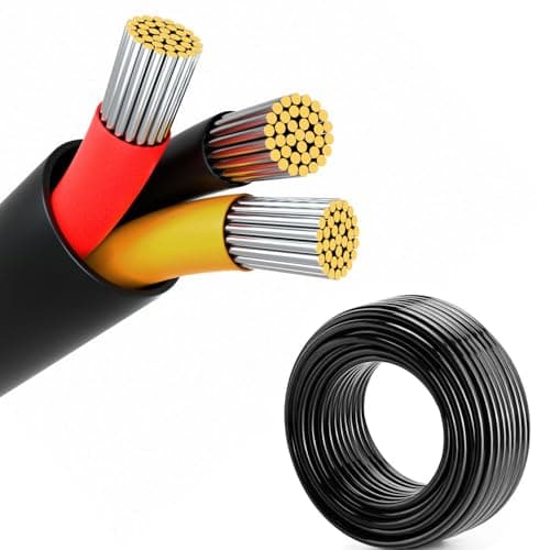 18 AWG 3 Conductor Electrical Wire, 18 Gauge Stranded Flexible PVC Cord (33FT/10M) - Tinned Copper for LED Lighting, Automotive, Speaker, Audio, Power Extension, Home & Car Wiring