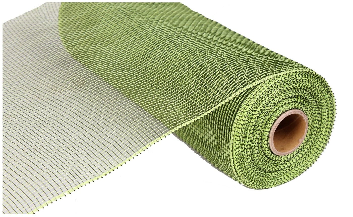 10 Inch x 30 Feet Deco Poly Mesh Ribbon Moss Green Non Metallic RE1302E4