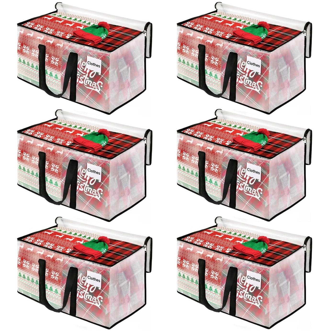 BlissTotes Moving Bags 6Pack Storage Bags Moving Bags Heavy Duty Extra Large Moving Totes Clear Moving Bags Reinforced Handles Tag Pocket 125L