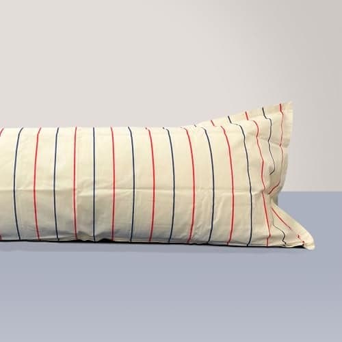 SleepyCat Cotton Pillow Case with Envelope Closure - 1 Piece | Coloured with AZO-Free Dyes and Oeko-Tex Certified | Machine Washable, Sailor Stripes (Cuddle Size, 52x20 Inches), 200 TC