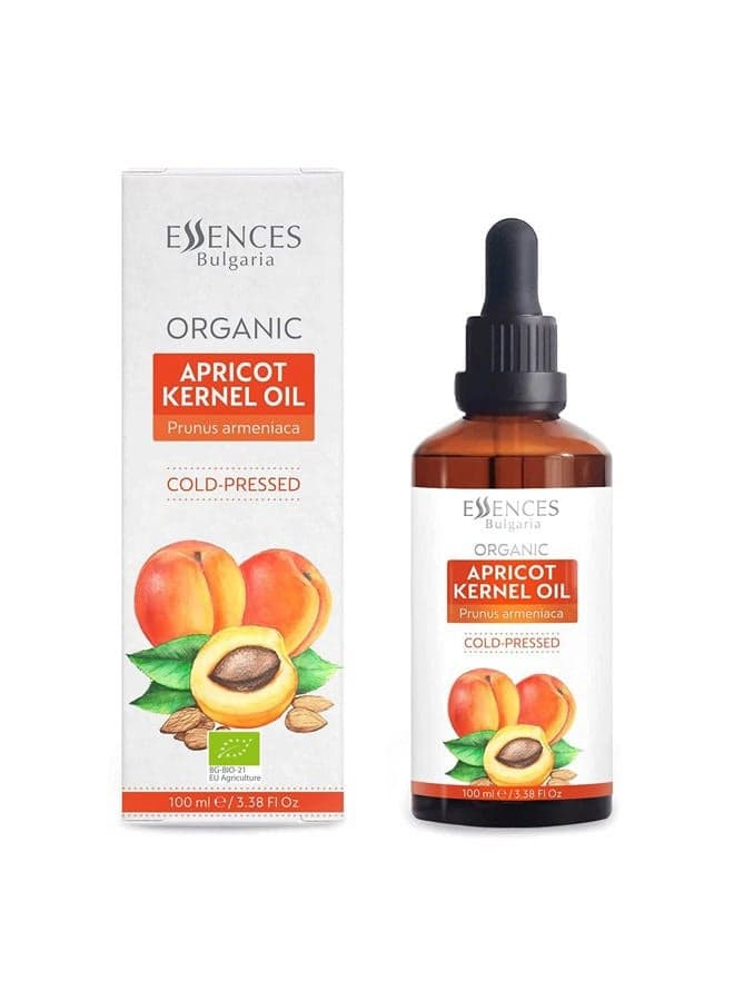Organic Apricot Kernel Oil 3.4 Fl Oz | 100ml | 100% Natural Cold-Pressed Oil | Therapeutic Quality | Family Owned Farm | Massage Base Oil | Natural Moisturizer | Ideal Carrier Oil