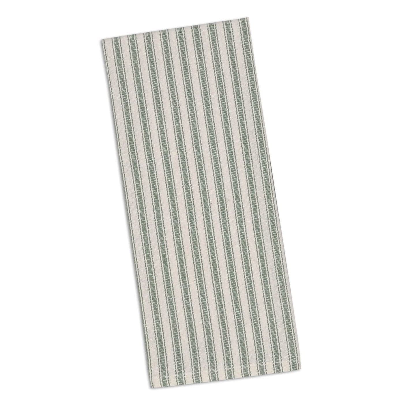 DII Everyday Kitchen Urban Stripe Basic Dishtowels 18x28 Sage 4 Piece