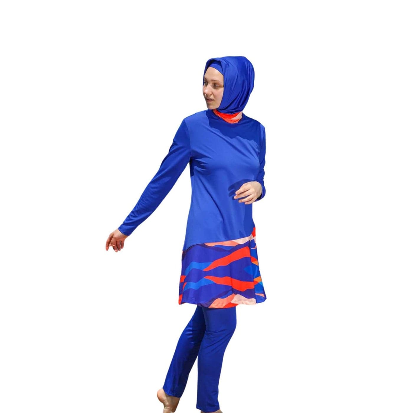 eo elif okur Islamic Long Sleeve Swimsuits for Women Modest Muslim Burkini M Size 5 PCS Full Cover Rash Guard Arabic Swimwear