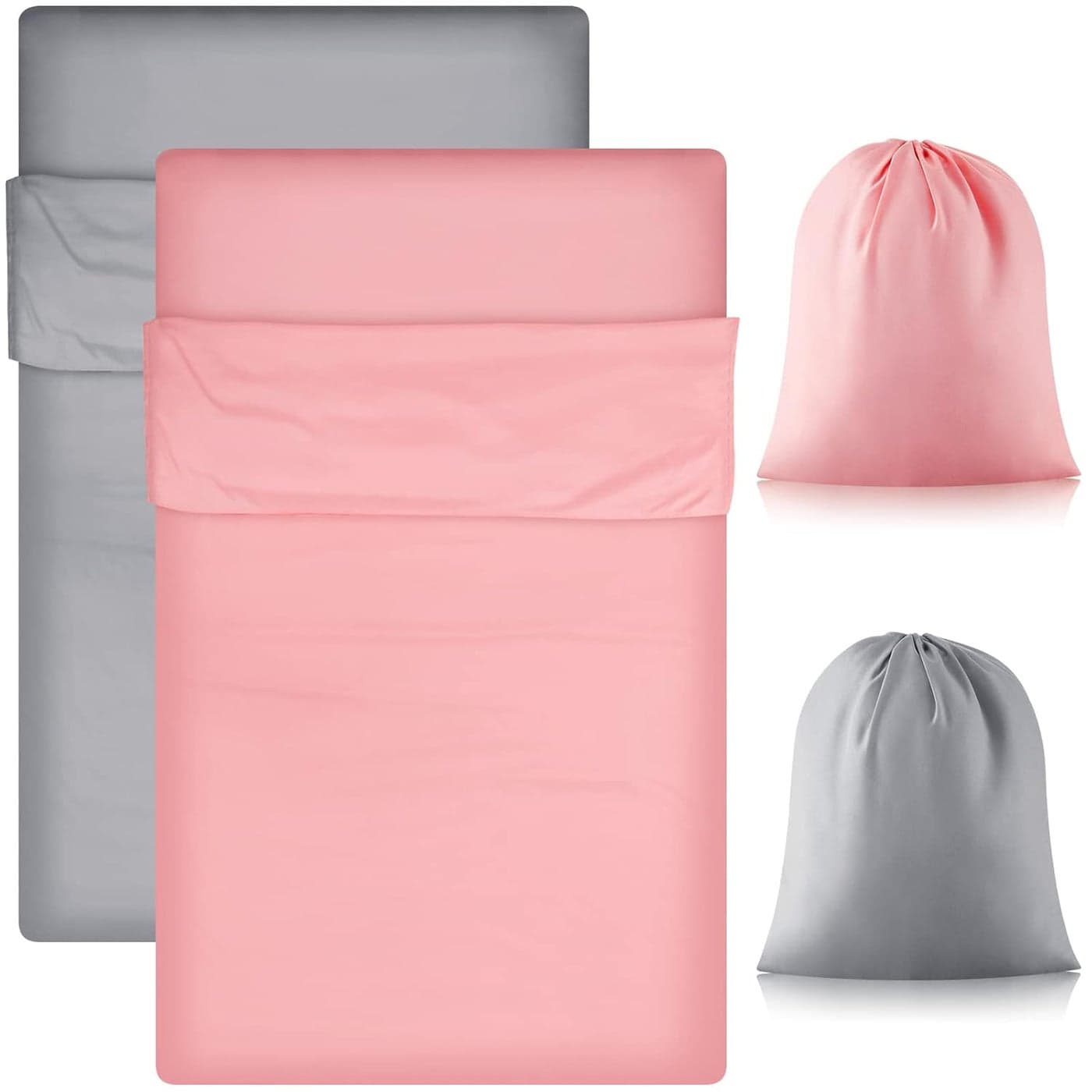 Irenare 2 Pcs Self Tanning Sleep Sack Self Tanning Sheets Protector Self Tan Sleep Bag Protect Sheets from Self Tanner Travel Camping Sheet Sleep Bag for Outdoor Travel HotelsPink Grey