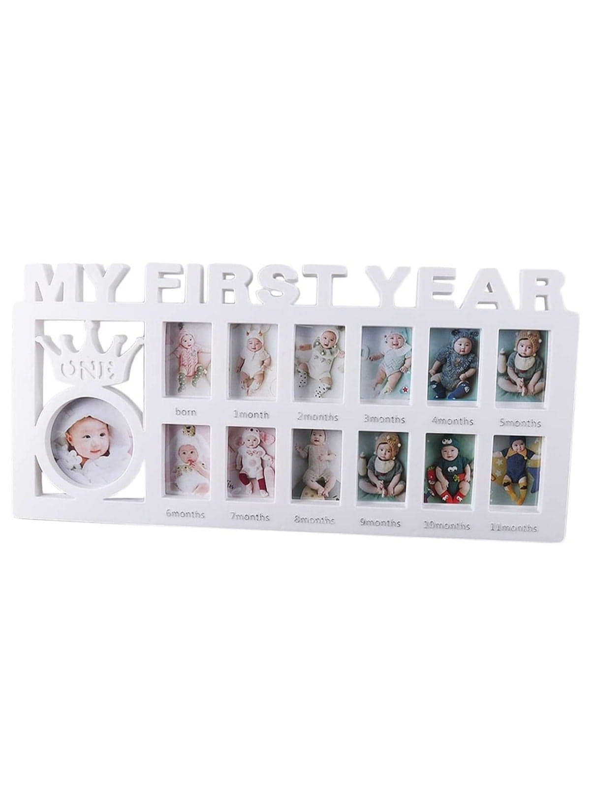 My First Year Frame Baby Picture Keepsake Frame for Photo Memories White