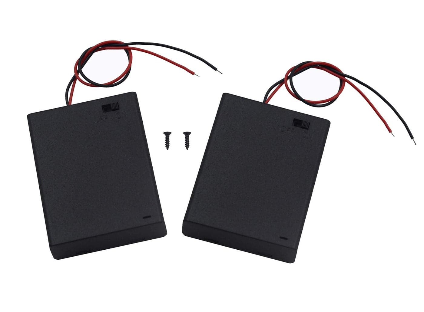 LampVPath (Pack of 2 4 AA Battery Holder with Switch, 6V Battery Holder with Switch, 4X 1.5V AA Battery Holder with Leads and Switch