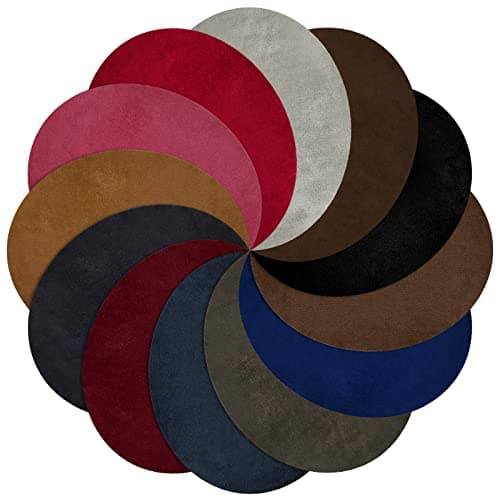 24 Pcs Elbow Patches 12 Colors Oval Suede Elbow Patches for Sweaters Fabric Men Appliques Iron on and Sew on Cloth for Repair Shirt Jeans Jacket 55 x 43 InchSimple Color