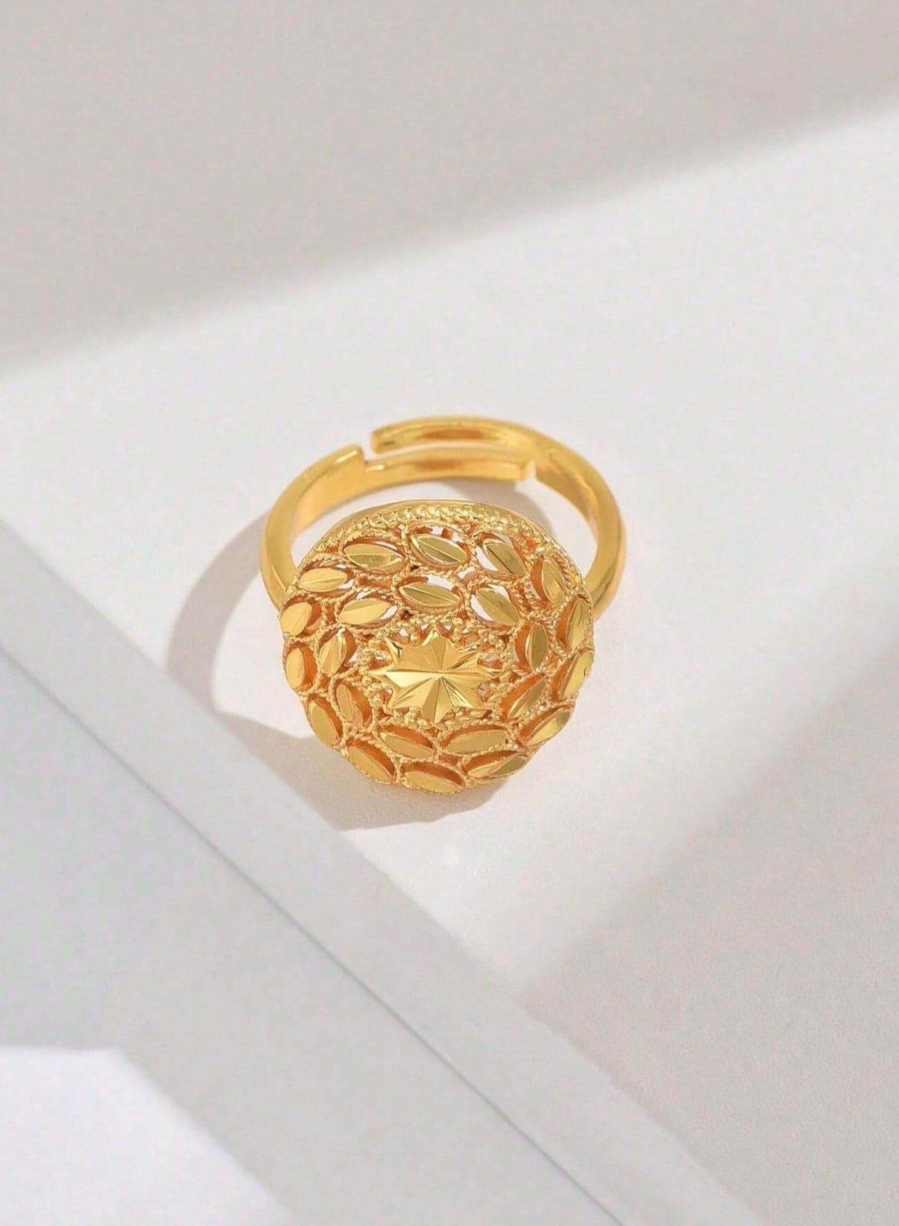 21k Gold Plated Ring For Women One Size