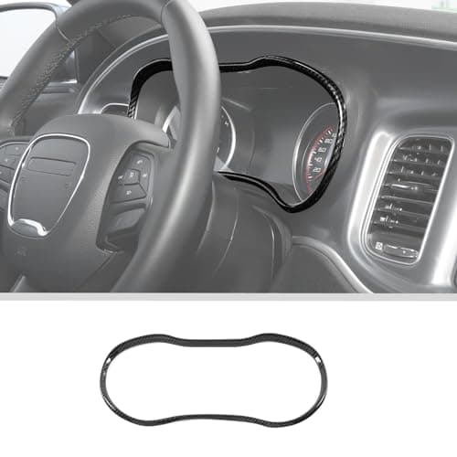 Voodonala for Charger Carbon Fiber Center Consoles Dashboard Dash Board Instrument Fascia Trim for 2015-2026+ Dodge Charger Interior Accessories, 1pc ABS