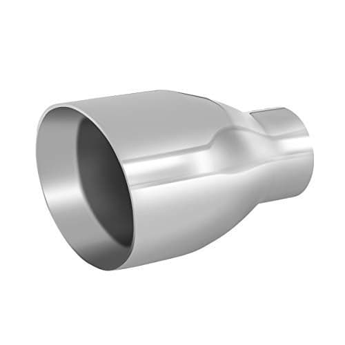 TriTrust Exhaust Tip, 2.5 Inch Inlet, 4.5'' Outlet 7'' Long Muffler Tip, Truck Car Tail Tip, Chrome Stainless Steel, Weld On 2.5'' Outer Diameter Tailpipe, 2.5"ID x 4.5"OD x 7"L