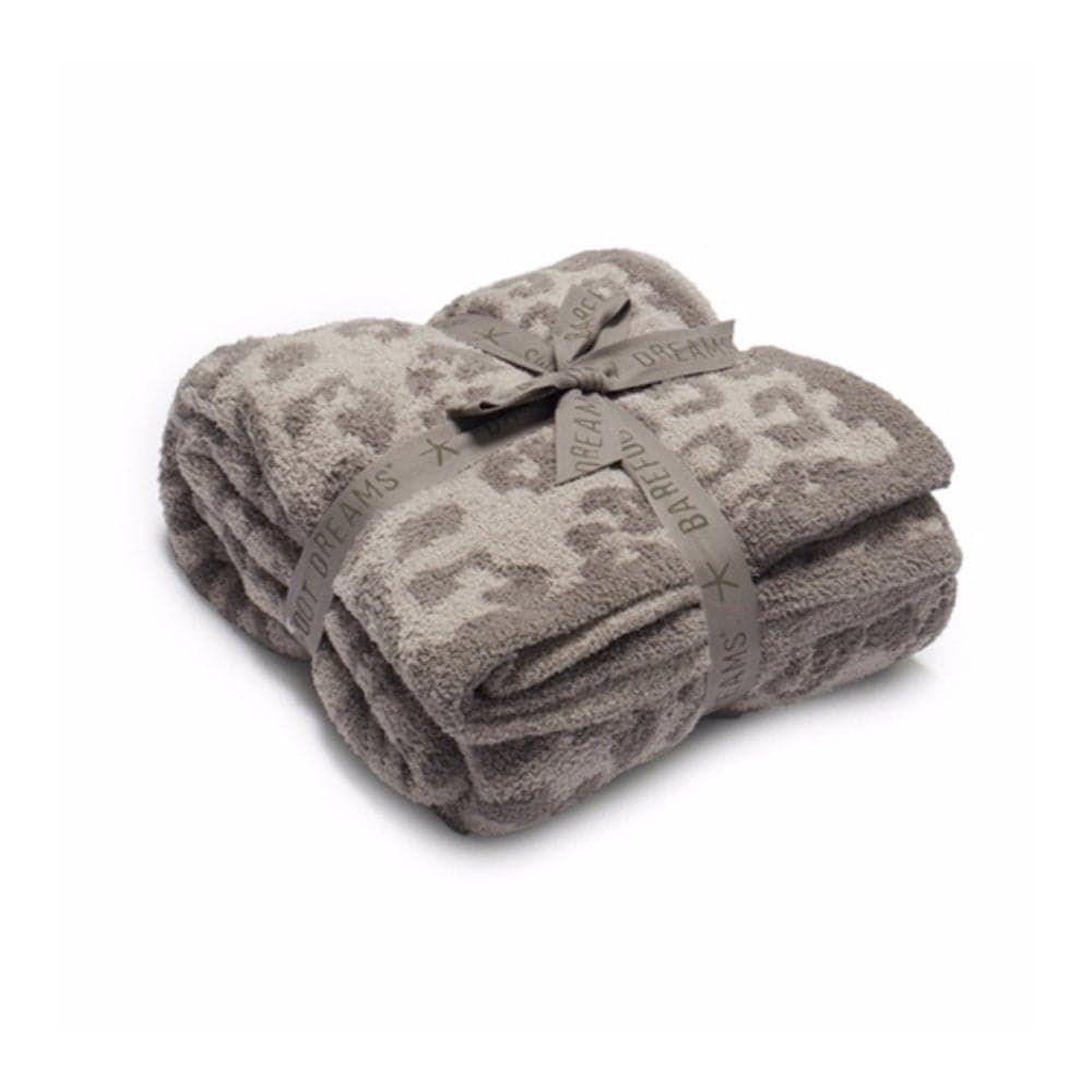 Barefoot Dreams CozyChic Barefoot in The Wild Gray One SizeLeopardLinenWarm GrayCozyChic BITW Adult Throw Leopard