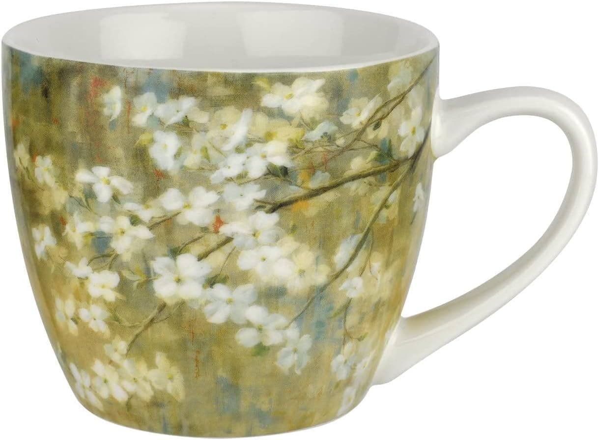 Pimpernel Dogwood in Spring Mug Melamine Drinkware Featuring Floral Design Dishwasher Safe Durable Lightweight for Everyday Sipping Indoors or Outdoors Heat Stain Resistant