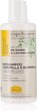 Helan Capelvenere Chamomile Common Centaury Shampoo for Blonde Light Brown Hair with Sweet Almond Proteins Blonde Shampoo for Vegan Hair Care Brightening Action Made in Italy Shampoos 200 ml